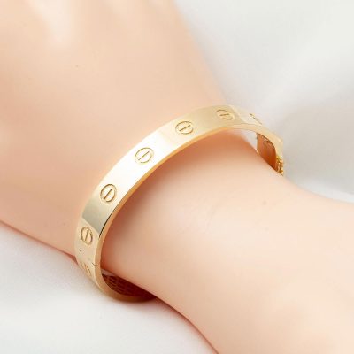Vidalı Taşsız Altın Kelepçe Bilezik - 14K - 9.41g - EZ Gold