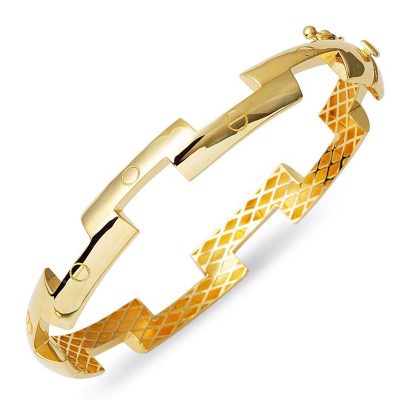 with Screws 14K Cuff Gold Bracelet