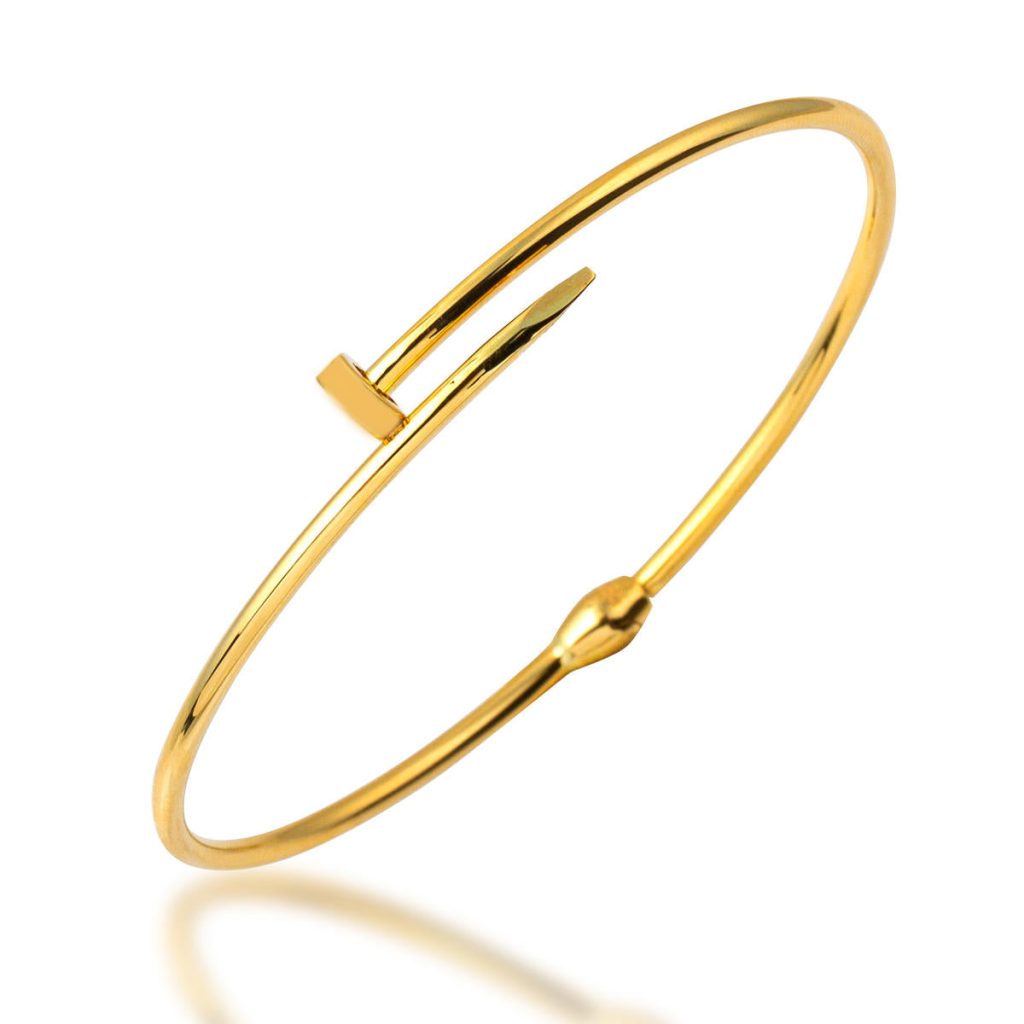 Plain 14 Karat Çivi Gold Bangle