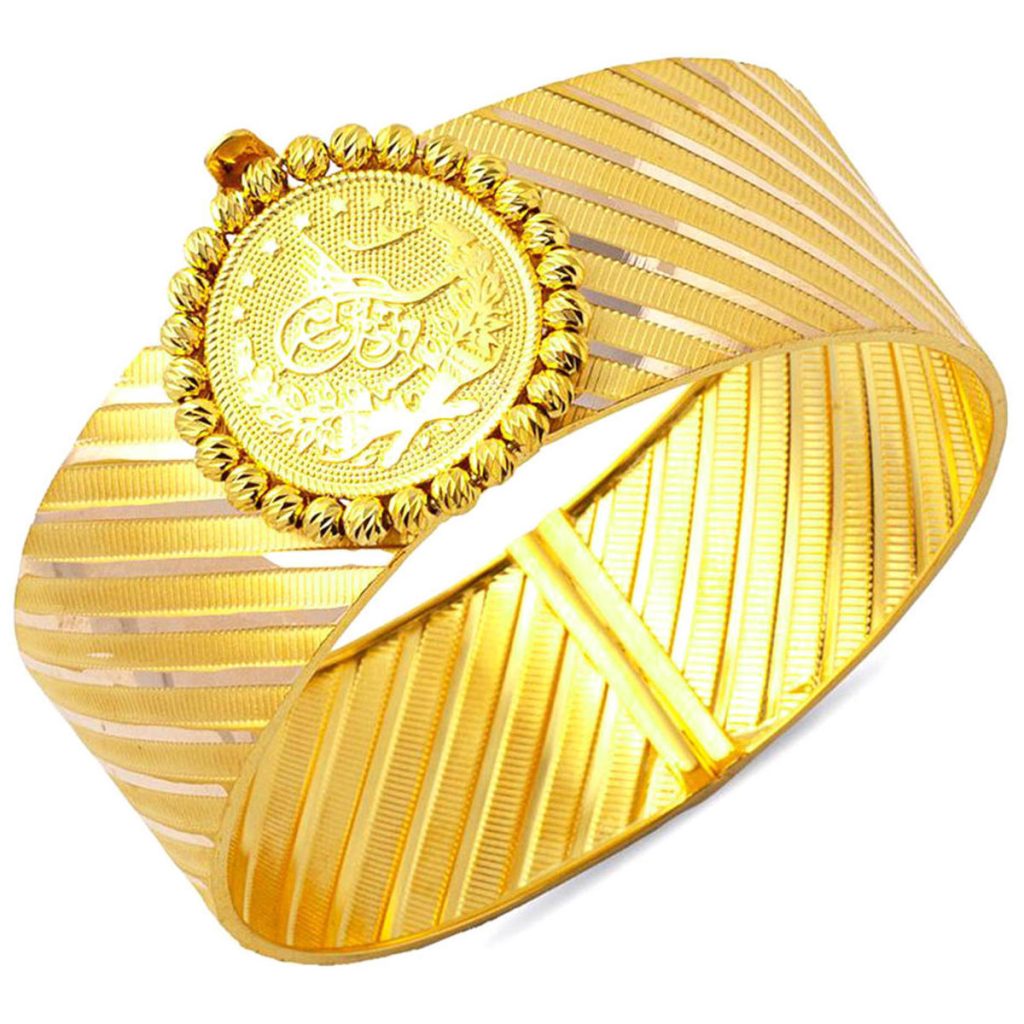 Tughra Woven Cuff Gold Bangle