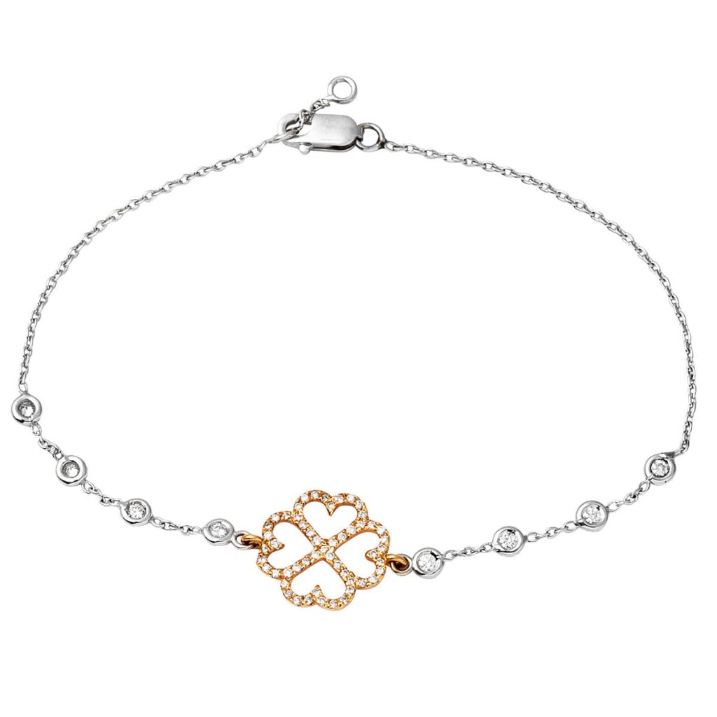 0,45 Carat avec Diamant 14 Carats Or Bracelet