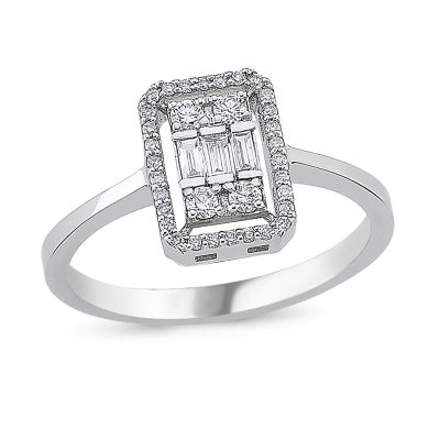 0,28 Karat Baguette Diamond Ring
