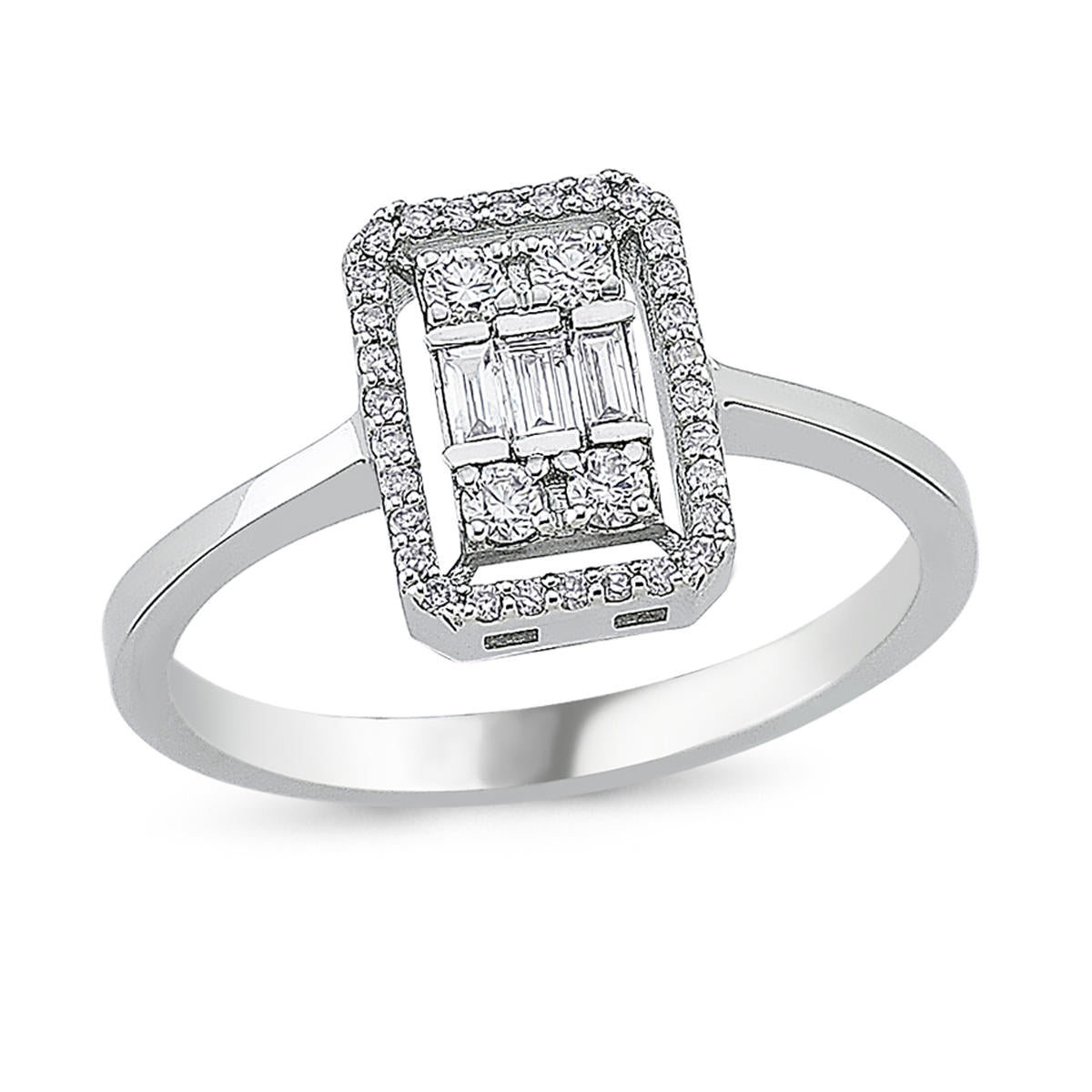 0,28 Carat Baguette Diamond Ring