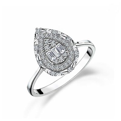 0,23 Karat Baguette Diamond Ring