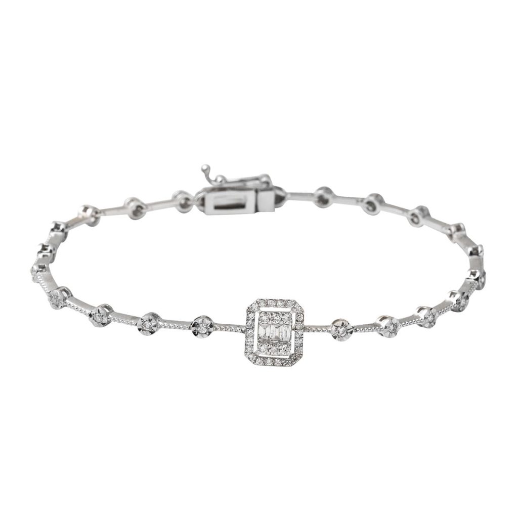0,39 Carat Baguette Diamond Bracelet