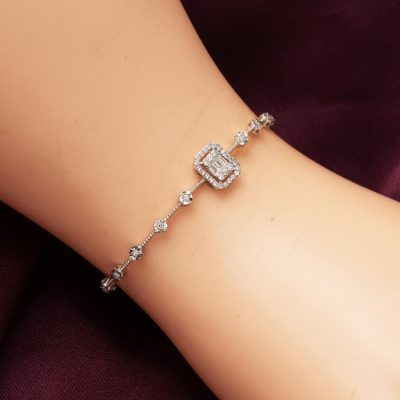 0,39 Karat Baguette Diamond Bracelet - 14K - 4.4g - EZ Gold
