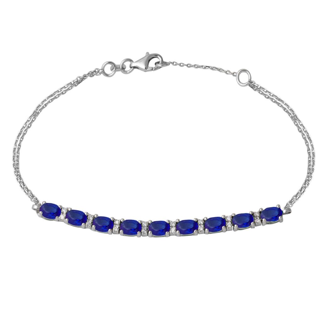 Saphir avec Pierres avec Diamant Bracelet