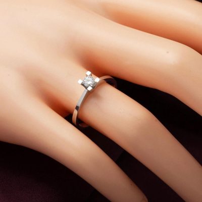 0,27 Karat Diamond Solitaire Ring - 14K - 2.92g - EZ Gold