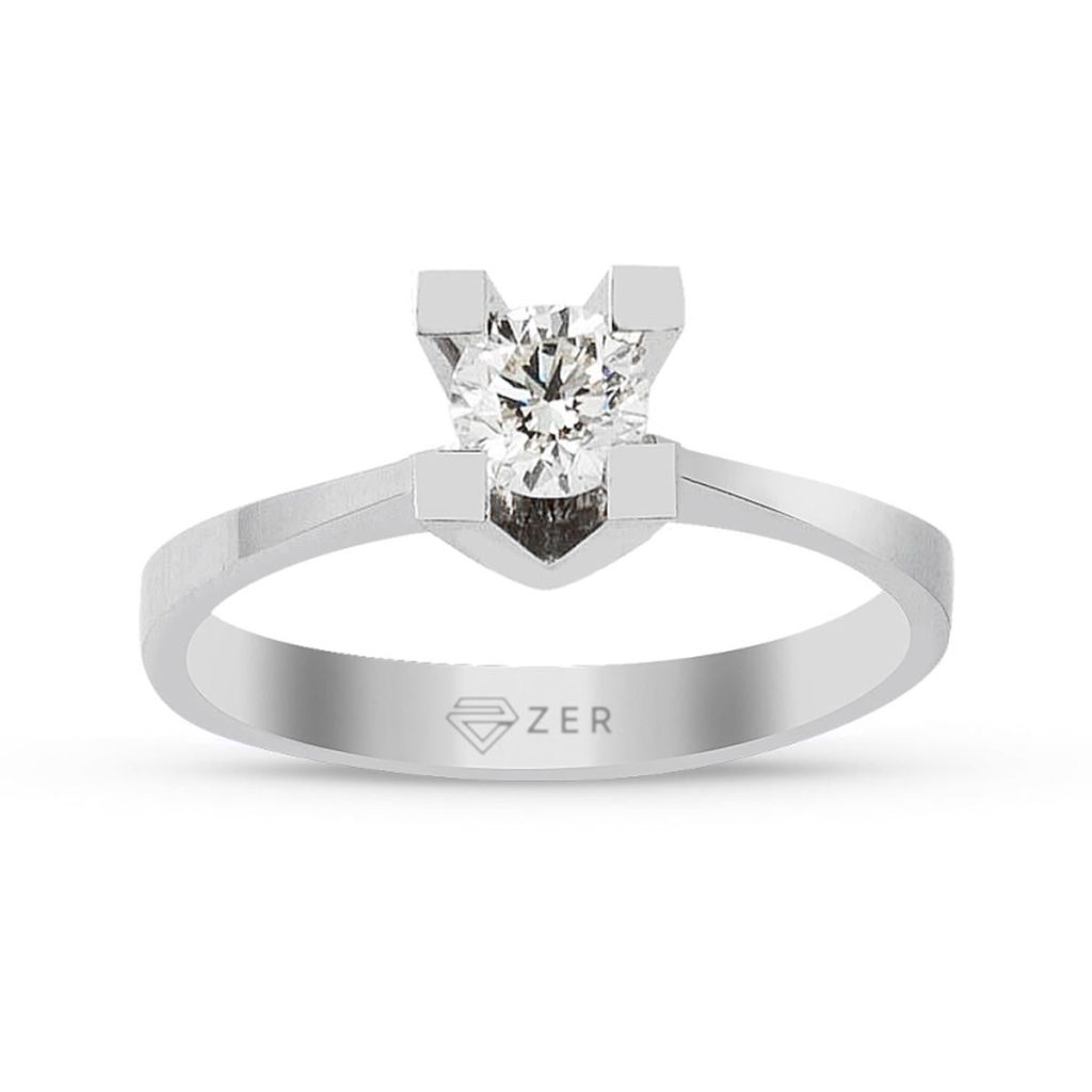 F Couleur 0,32 Carat Diamant Solitaire Bague