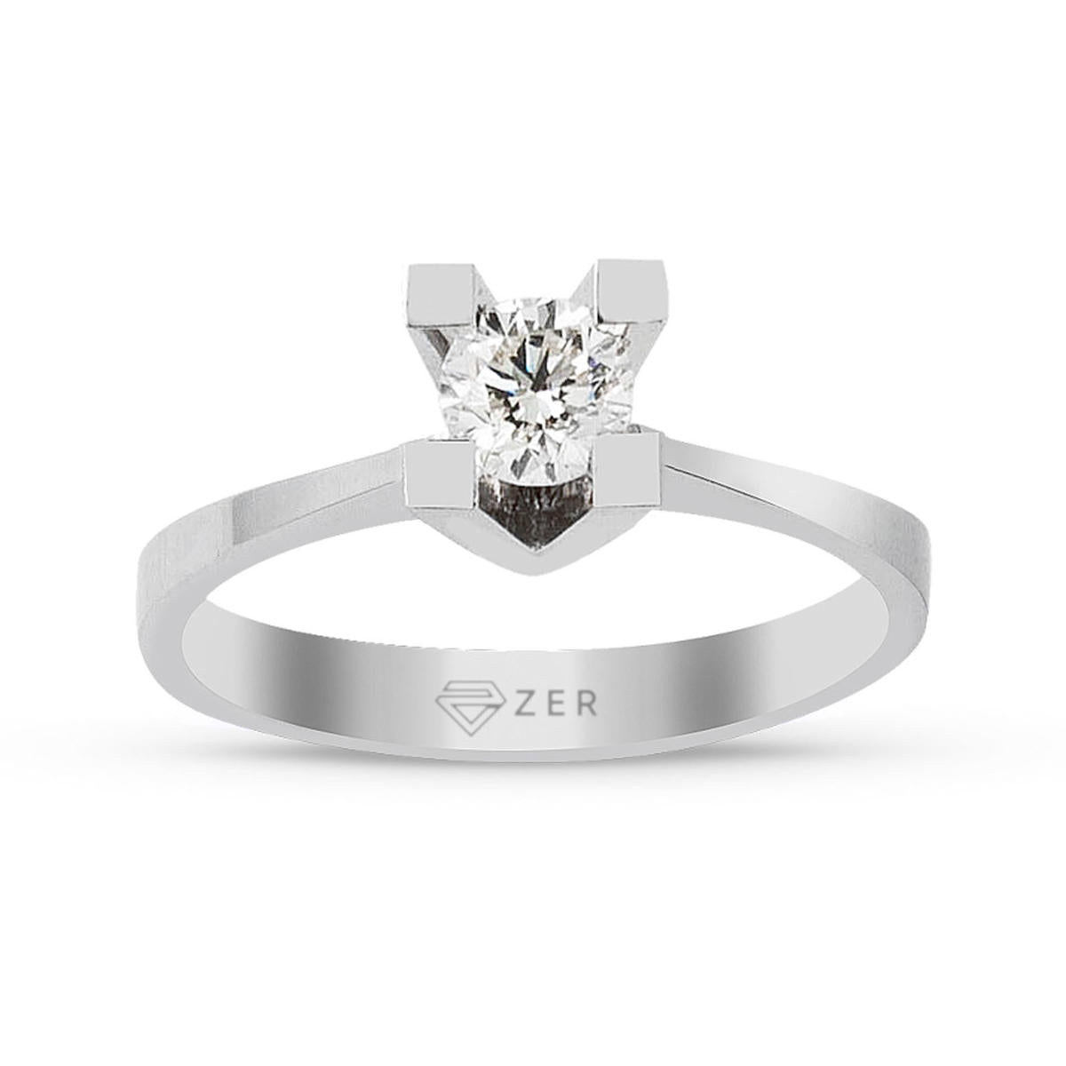 F Couleur 0,32 Carat Diamant Solitaire Bague