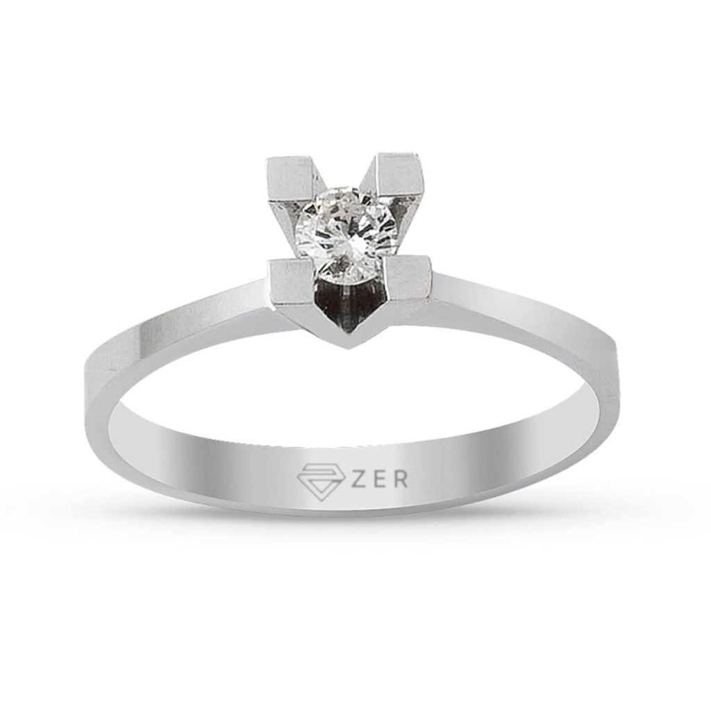 G Color 0,14 Carat Diamond Solitaire Ring