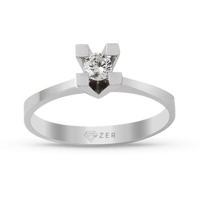 G Color 0,14 Carat Diamond Solitaire Ring