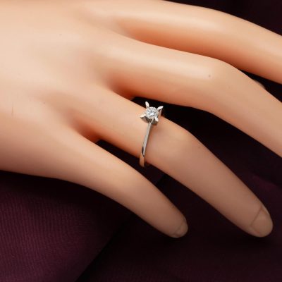 0,17 Karat G Color Solitaire Diamond Ring - 14K - 2.22g - EZ Gold