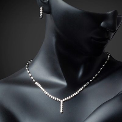0,43 ct. Gerdanlık Boucle d'oreilleli Cascade de Lumière Diamant Set - 14K - 1.4g - EZ Gold