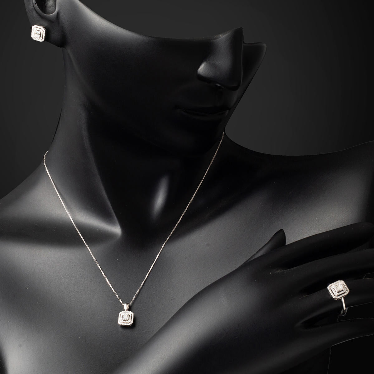 0,87 Karat Baget Pırlantalı Üçlü Set - Görsel 2