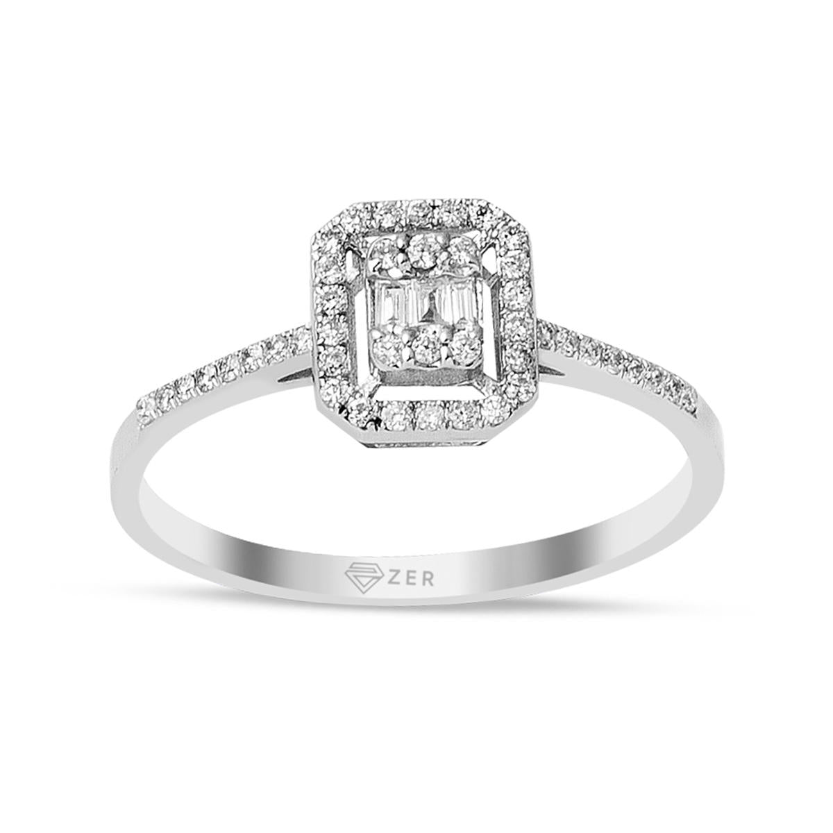 0,27 Ct. Baguette avec Diamant Bague