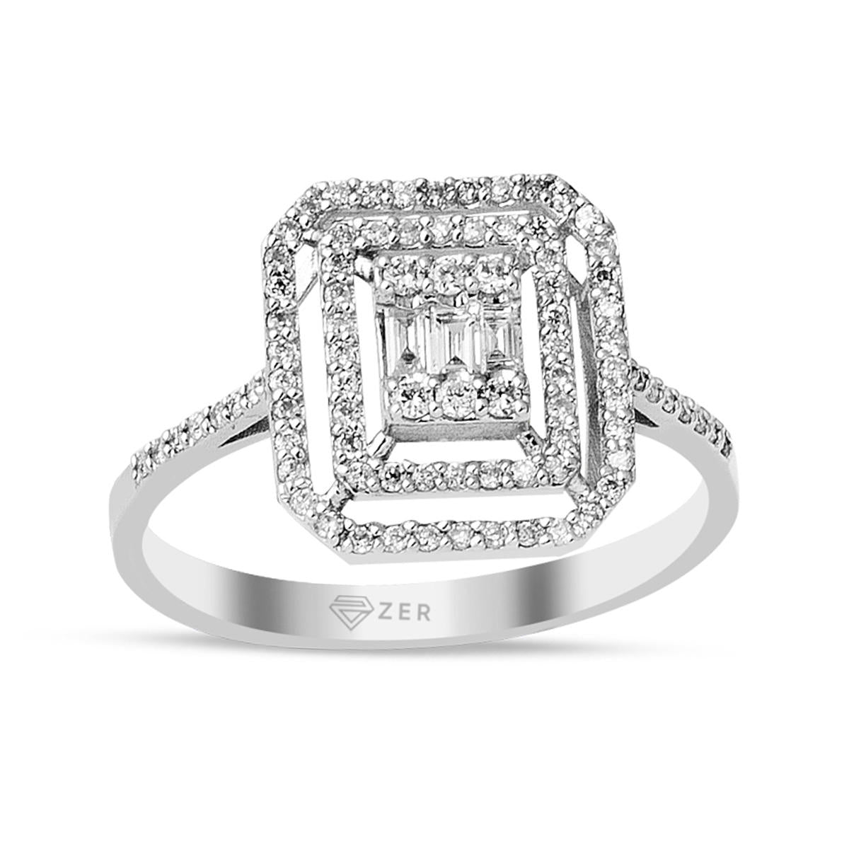 0,35 Ct. Baguette avec Diamant Bague