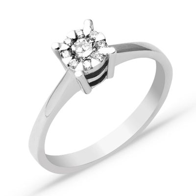 0,21 Karat Solitaire Diamond Gold Ring