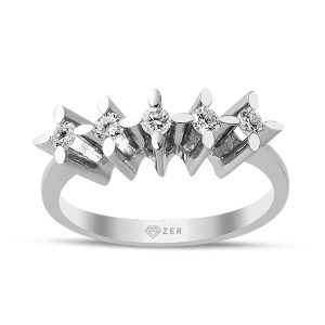 0.20 Carat 5 Pierre Diamant Bague