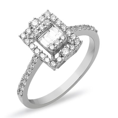 0,45 Karat Baguette Diamond Ring