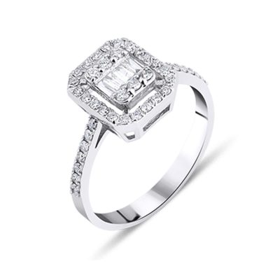 0,71 Karat Baguette Diamond Ring