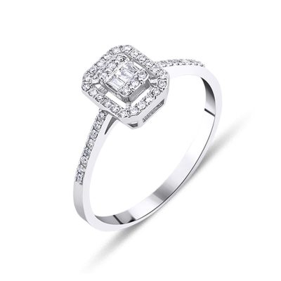 0,27 Karat Baguette Diamond Ring