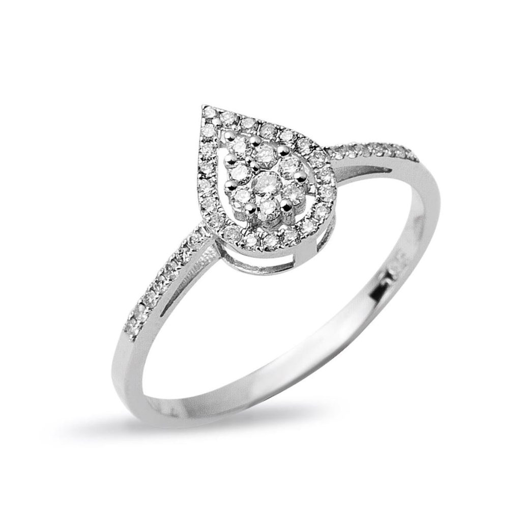 0,20 Carat Goutte Diamant Bague