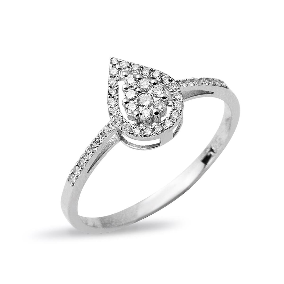 0,20 Carat Goutte Diamant Bague