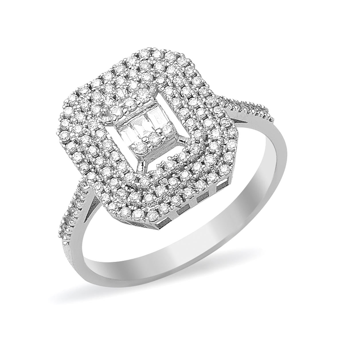 0,43 ct Baguette Diamant Bague