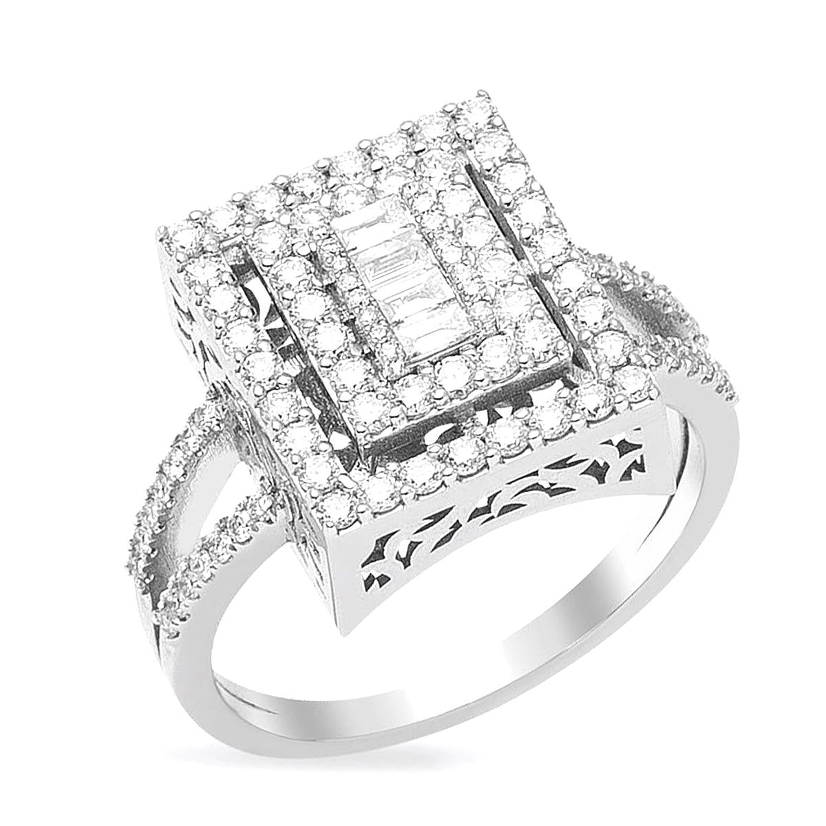 0,91 ct Baguette Diamant Bague