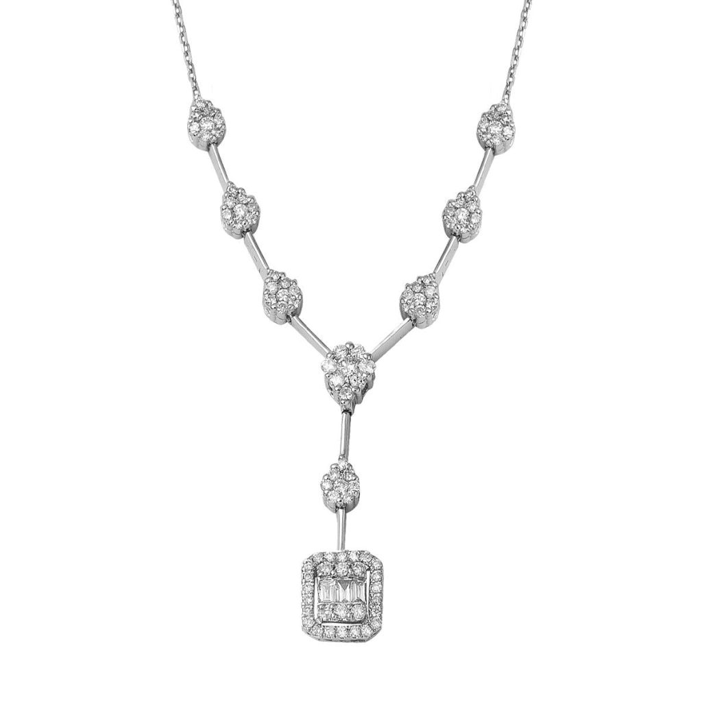 0,57 Carat Baguette Diamond Necklace