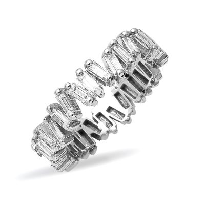 0,64 ct Rangs Baguette Diamant Bague
