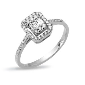 0,28 Carat Baguette Diamond Ring