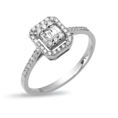 0,28 Karat Baguette Diamond Ring