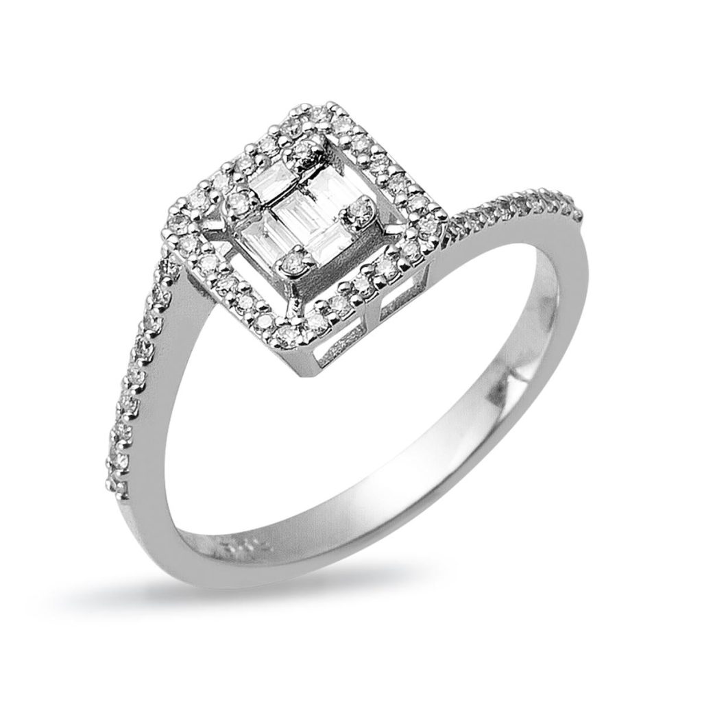 0,36 Carat Aşk Baguette Diamond Ring