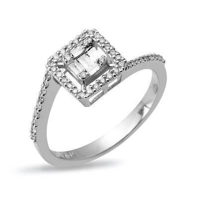 0,36 Karat Aşk Baguette Diamond Ring