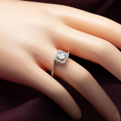 0,36 Karat Aşk Baguette Diamond Ring - 14K - 2.4g - EZ Gold