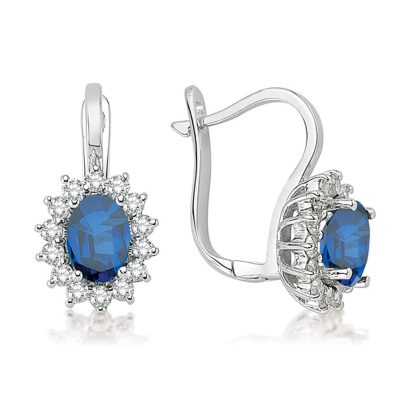 1,72 ct Safir & 0,10 ct Diamondlı Earring