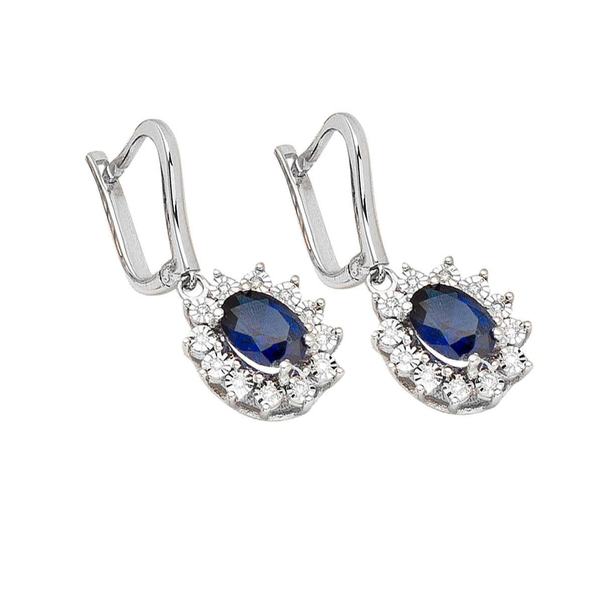 1,72 ct Safir & 0,10 ct Pırlantalı Küpe - Görsel 3