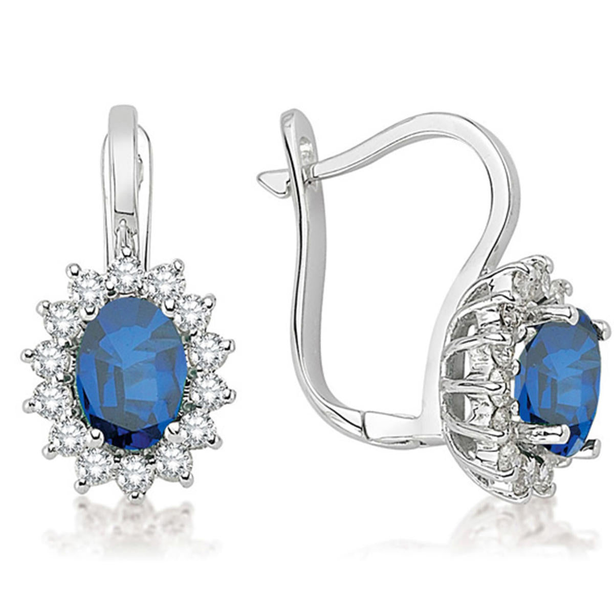 1,72 ct Safir & 0,10 ct Pırlantalı Küpe - Görsel 5