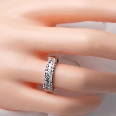 0,47 Karat Baget Yarımtur Pırlanta Yüzük - 14K - 2.65g - EZ Gold