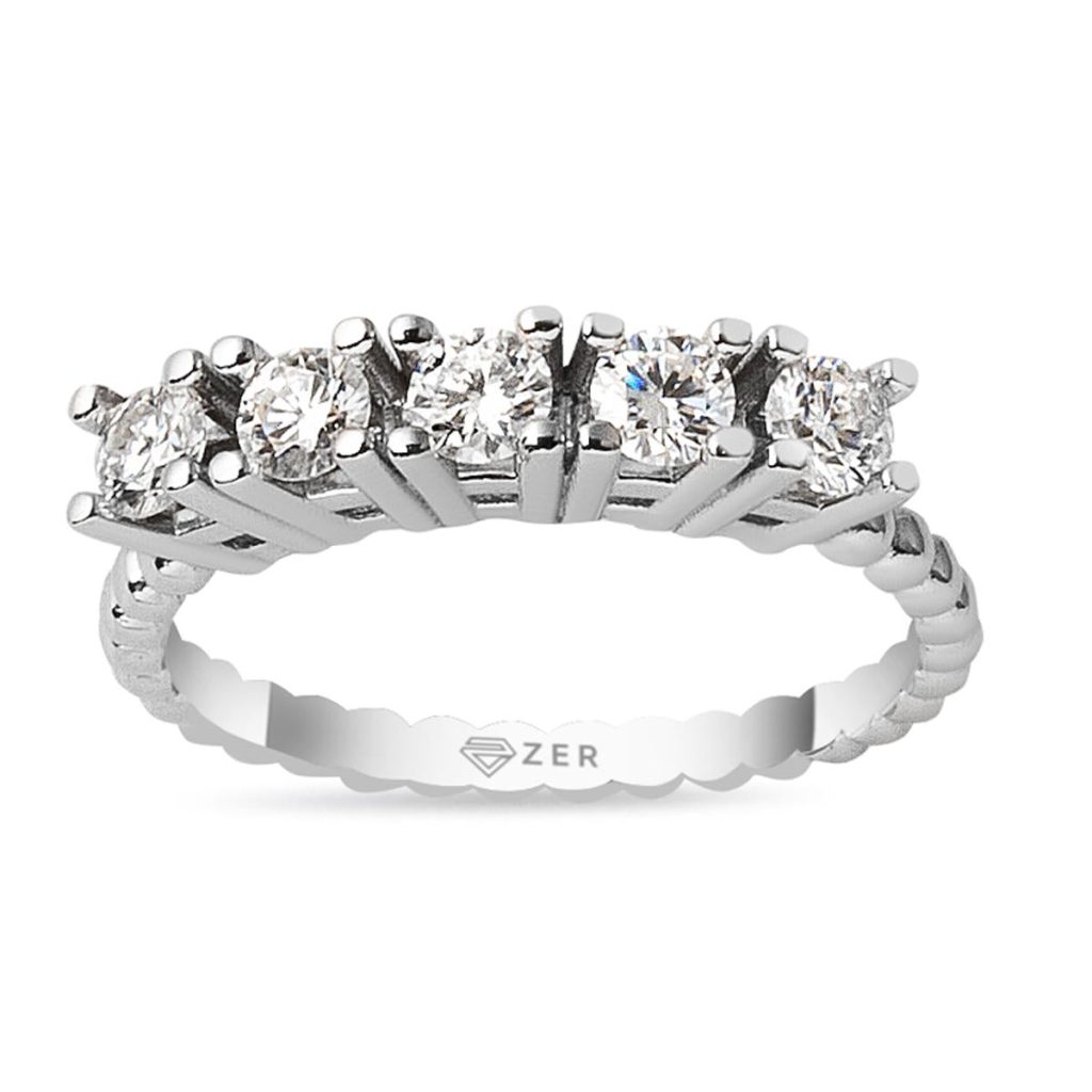 0,40 Carat Cinq Pierres Diamant Bague
