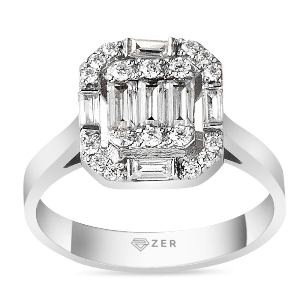 0,47 Carat Baguette Diamant Bague