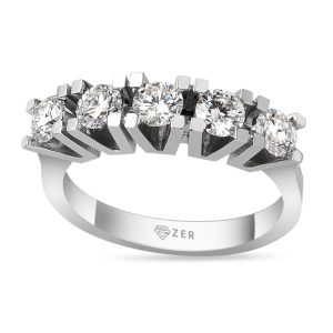0,50 Carat Cinq Pierres Diamant Bague