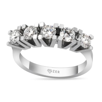 0,50 Karat Five-Stone Diamond Ring