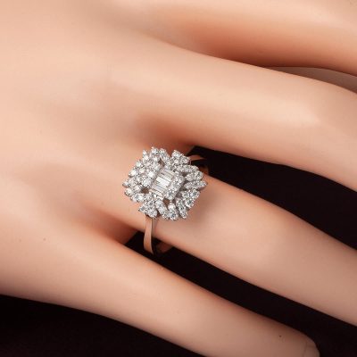 0,45 Karat Baget Pırlanta Yüzük - 14K - 3.75g - EZ Gold