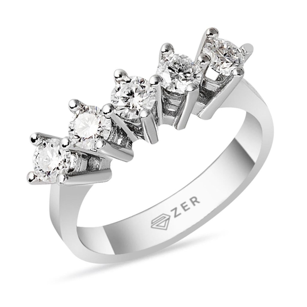 0,60 Carat Cinq Pierres Diamant Bague
