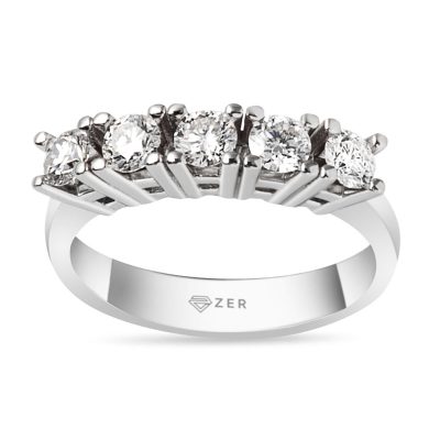 0,50 Karat Five-Stone Diamond Ring