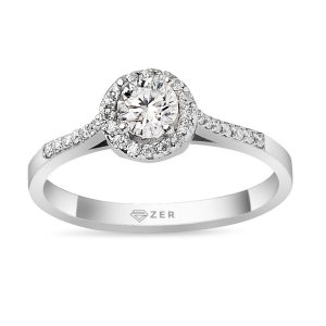 Zer 0,45 Carat Diamant Or Bague