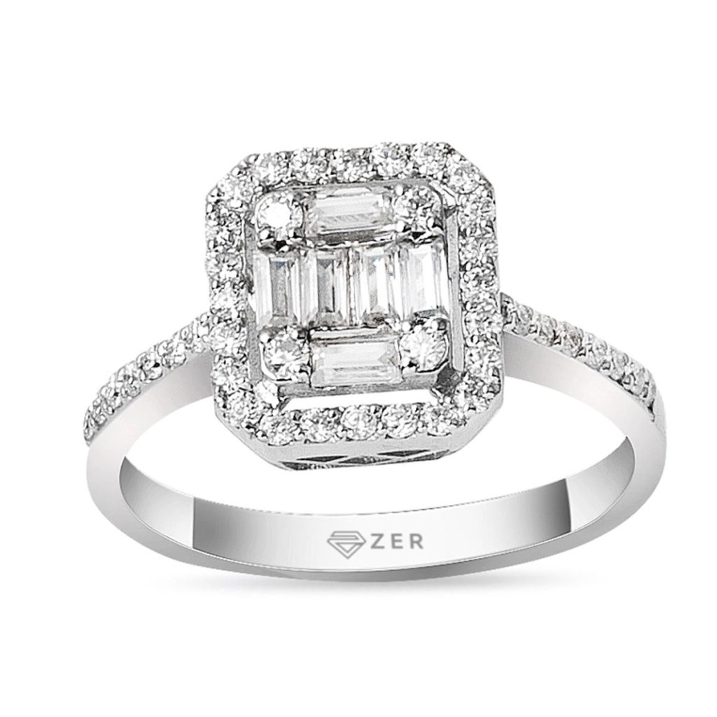 0,55 Carat Baguette Diamant Bague